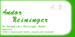 andor meininger business card